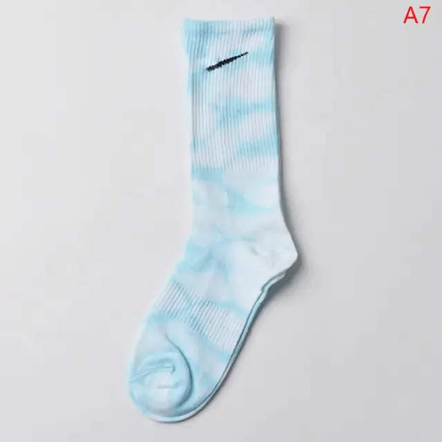 Women Tie-dye Middle Tube Socks