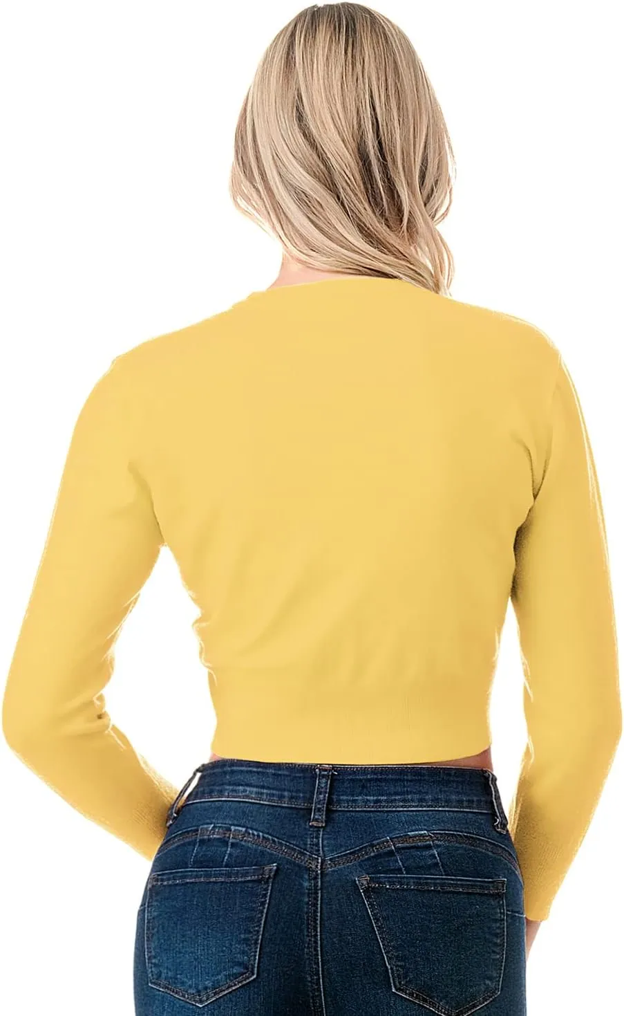 Women's 3/4 Sleeve Soft Open Front Cropped Sweater Cardigan (S-XXL)
