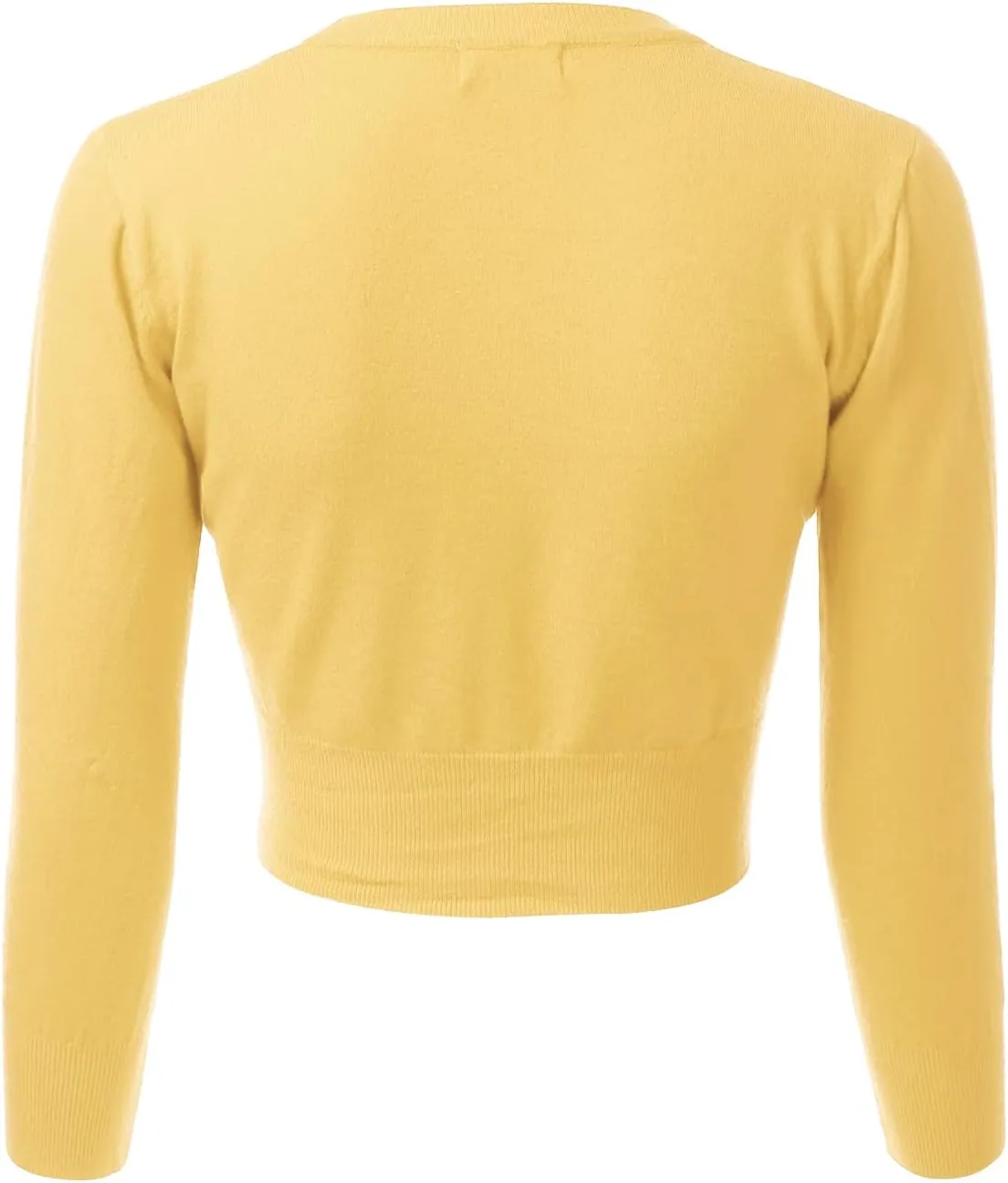 Women's 3/4 Sleeve Soft Open Front Cropped Sweater Cardigan (S-XXL)