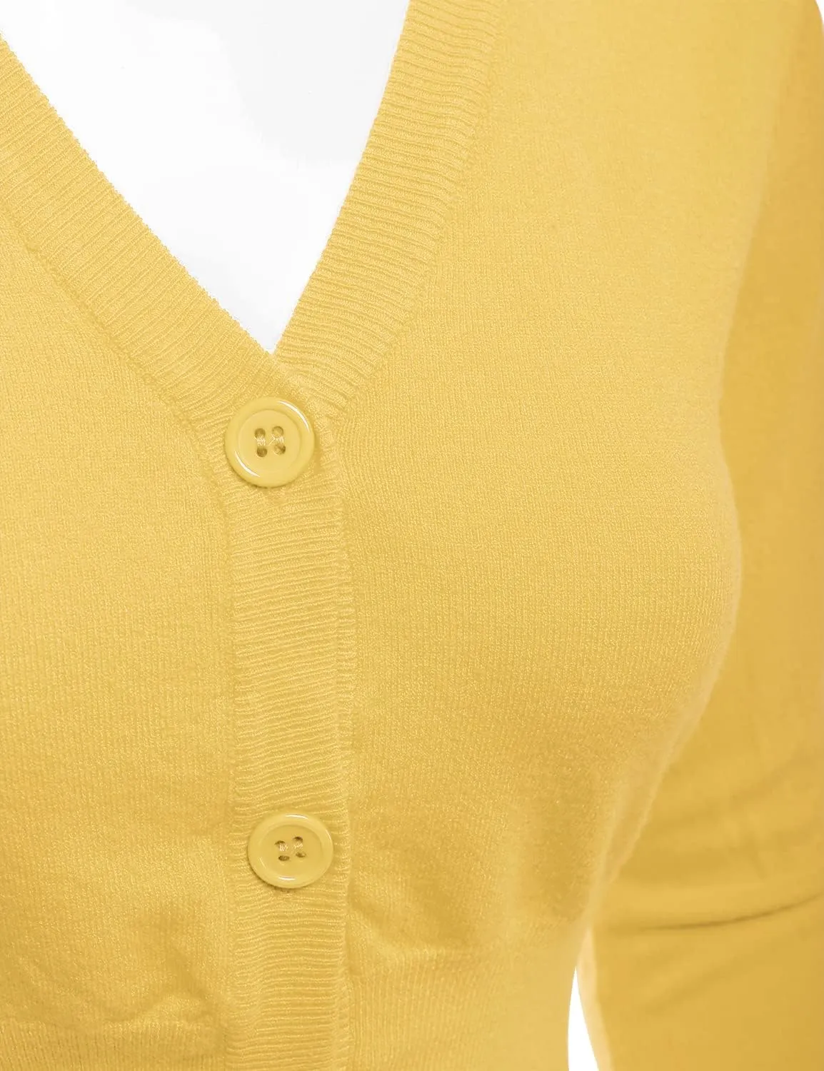Women's 3/4 Sleeve Soft Open Front Cropped Sweater Cardigan (S-XXL)