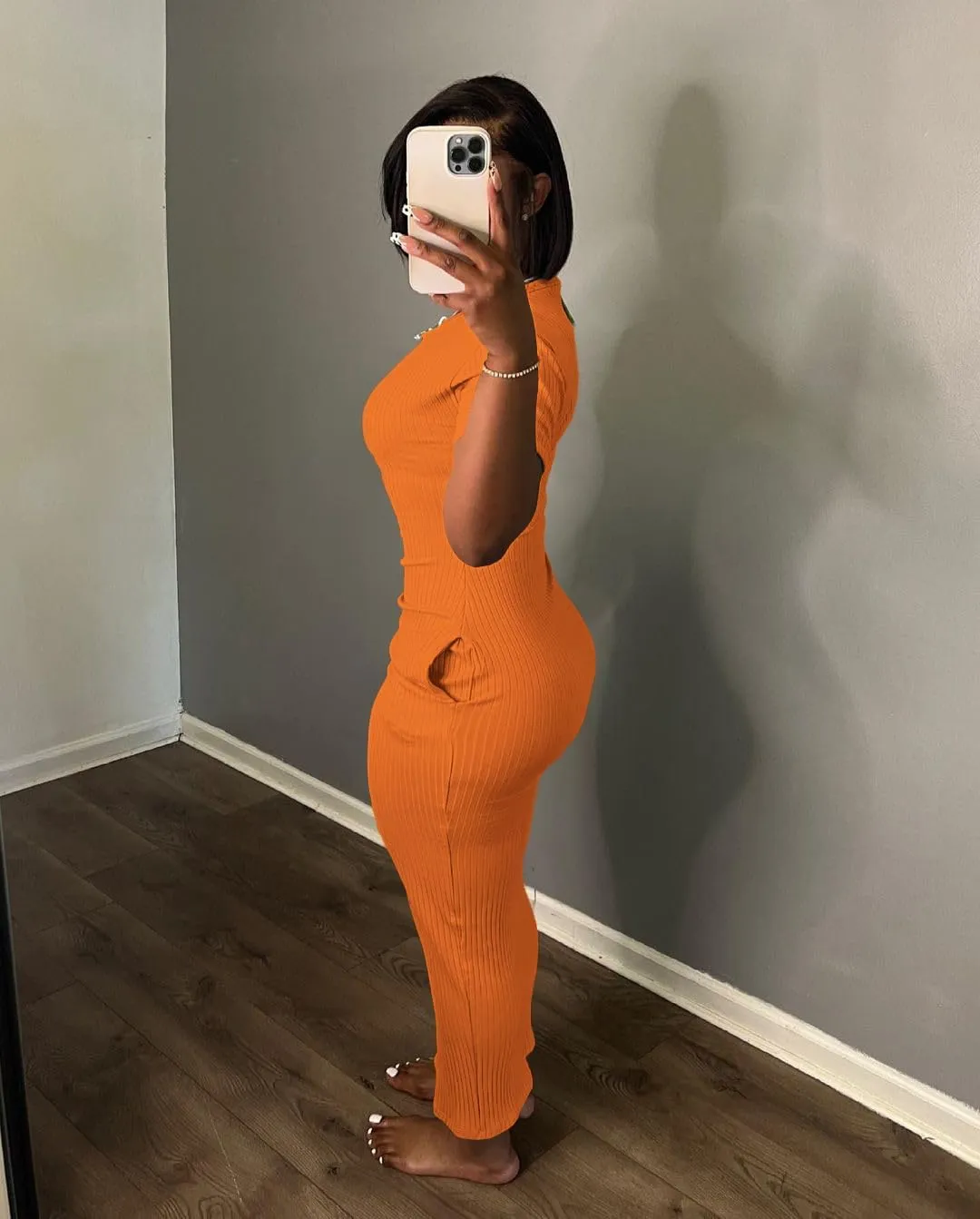 Women's Casual Short Sleeve Dress T Shirt Bodycon Dresses Ribbed V Neck Maxi Sundress Basic Party Club Dress with Pocket