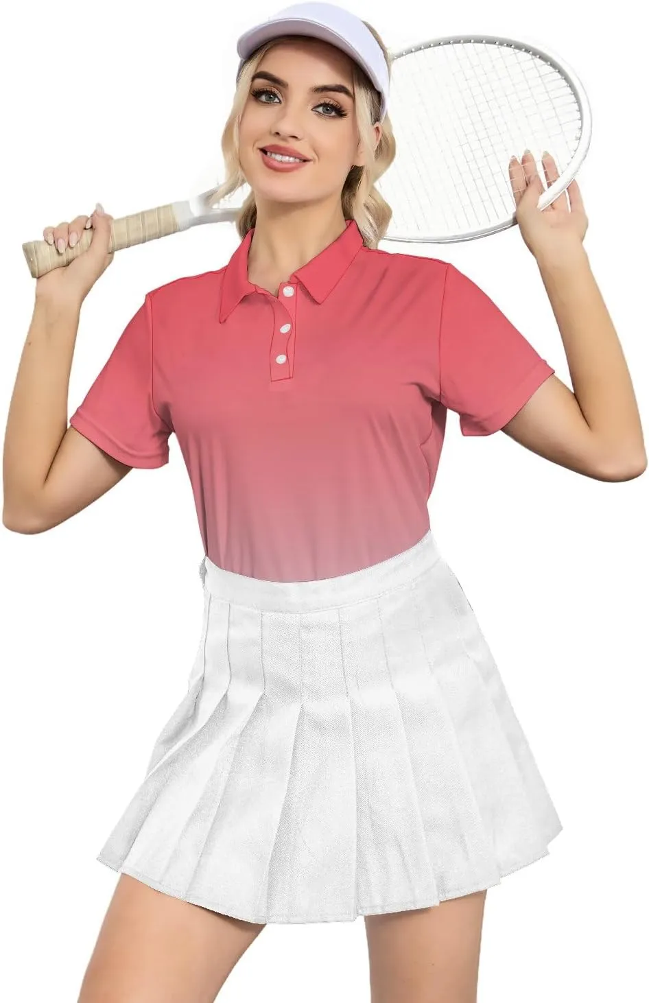 Women's Golf Shirts Dry Fit Moisture Wicking Polo Shirt Casual Short Sleeve Tennis Shirts