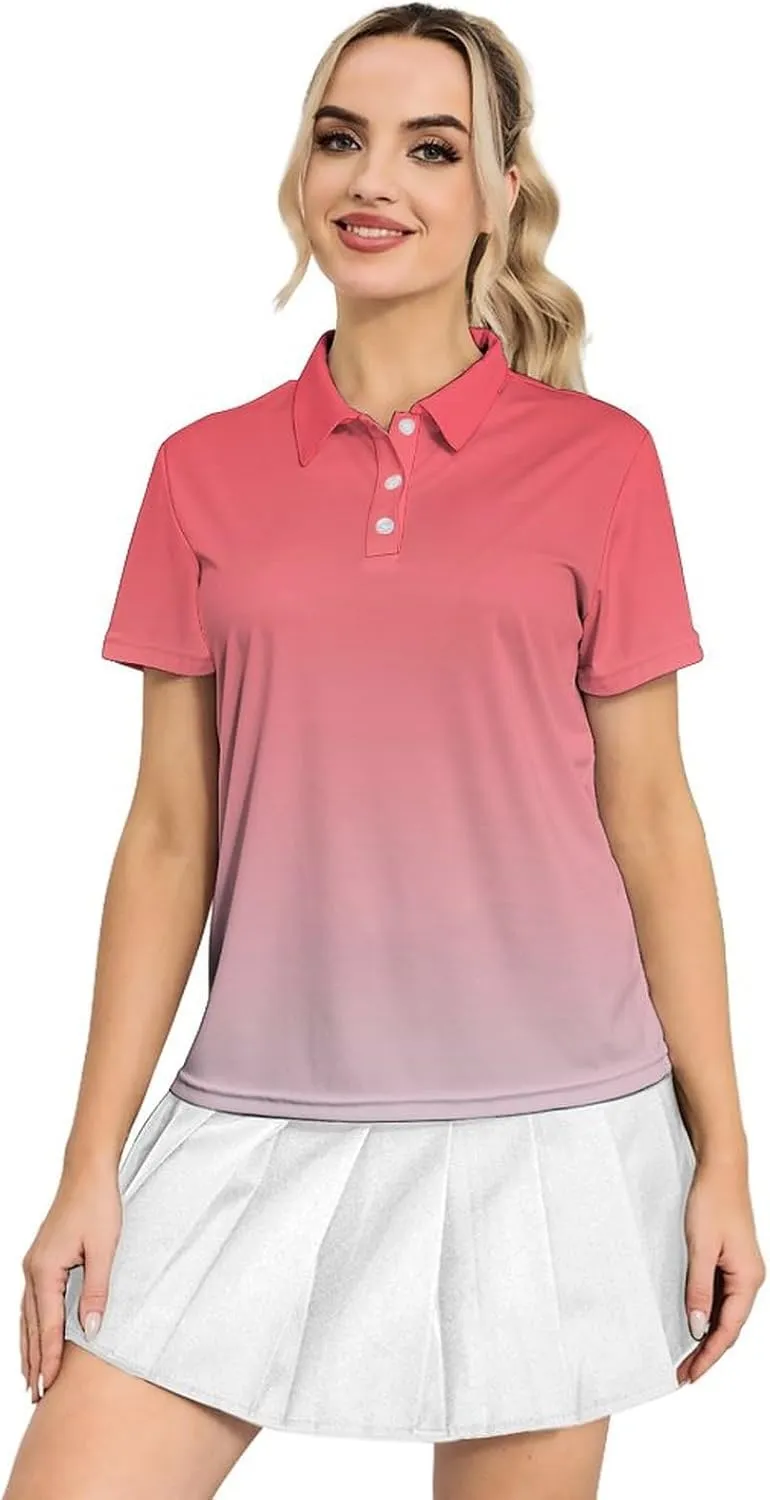 Women's Golf Shirts Dry Fit Moisture Wicking Polo Shirt Casual Short Sleeve Tennis Shirts