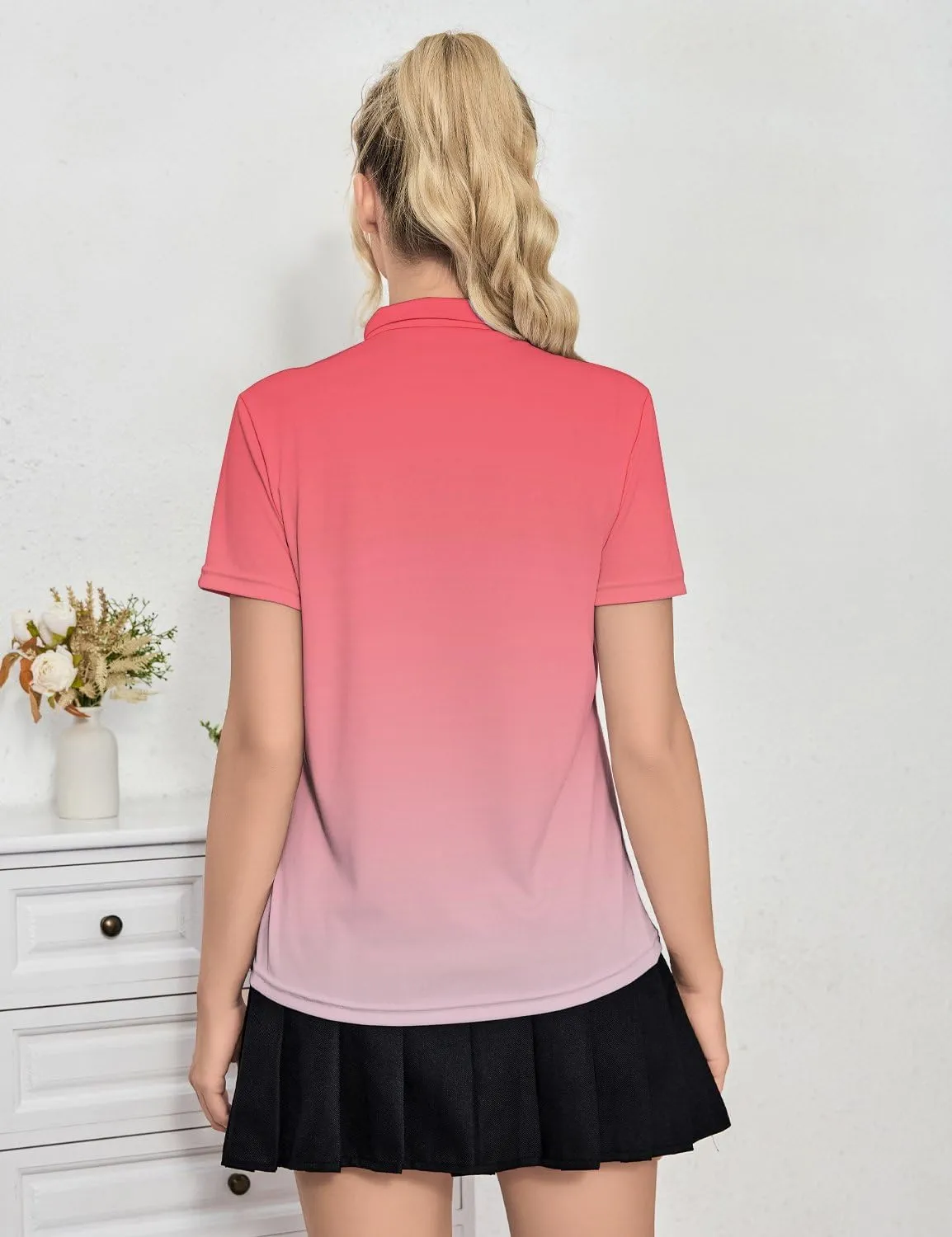 Women's Golf Shirts Dry Fit Moisture Wicking Polo Shirt Casual Short Sleeve Tennis Shirts