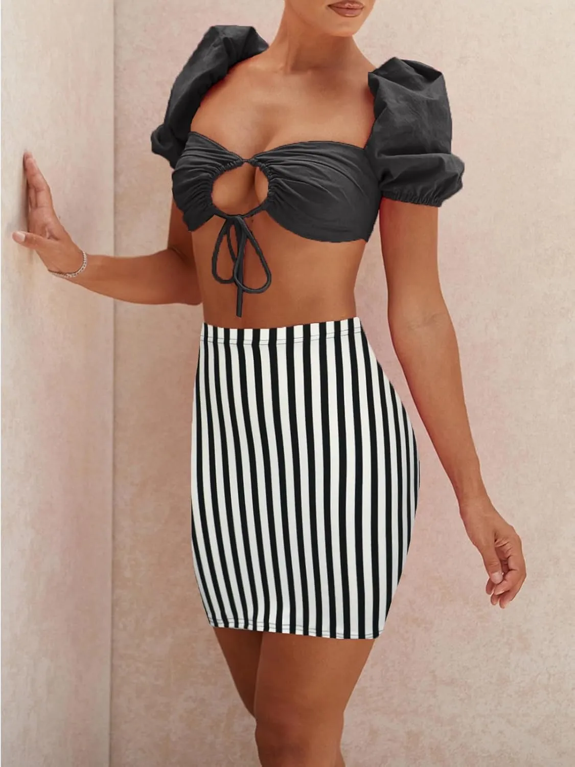 Women's Mini Pencil Skirt - High Waisted Bodycon Summer Casual Y2K Going Out Tight Skirts