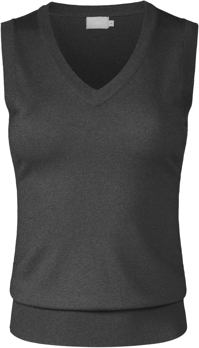 Women's Solid Basic V-Neck Sleeveless Soft Stretch Pullover Sweater Vest Top
